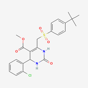molecular formula C23H25ClN2O5S B2464670 methyl 6-[(4-tert-butylbenzenesulfonyl)methyl]-4-(2-chlorophenyl)-2-oxo-1,2,3,4-tetrahydropyrimidine-5-carboxylate CAS No. 899724-12-0