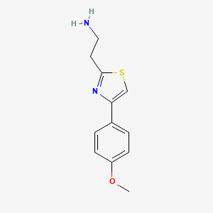 molecular formula C12H14N2OS B2464675 2-[4-(4-Methoxy-phenyl)-thiazol-2-yl]-ethylamine CAS No. 641993-23-9