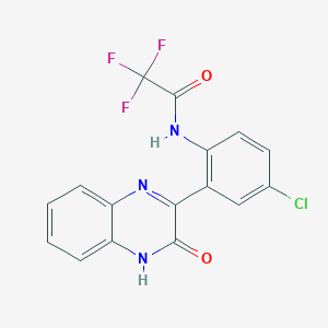 molecular formula C16H9ClF3N3O2 B2464676 N-[4-chloro-2-(3-oxo-3,4-dihydroquinoxalin-2-yl)phenyl]-2,2,2-trifluoroacetamide CAS No. 887198-46-1