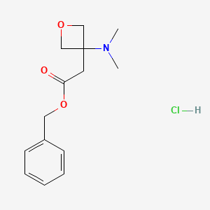 molecular formula C14H20ClNO3 B2464684 Benzyl 2-[3-(dimethylamino)oxetan-3-yl]acetate;hydrochloride CAS No. 2567503-66-4