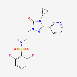 N-(2-(4-cyclopropyl-5-oxo-3-(pyridin-3-yl)-4,5-dihydro-1H-1,2,4-triazol-1-yl)ethyl)-2,6-difluorobenzenesulfonamide