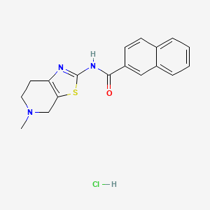 molecular formula C18H18ClN3OS B2464698 N-(5-methyl-4,5,6,7-tetrahydrothiazolo[5,4-c]pyridin-2-yl)-2-naphthamide hydrochloride CAS No. 1189722-95-9