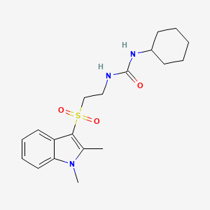 1-cyclohexyl-3-(2-((1,2-dimethyl-1H-indol-3-yl)sulfonyl)ethyl)urea
