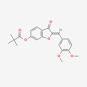 (Z)-2-(3,4-dimethoxybenzylidene)-3-oxo-2,3-dihydrobenzofuran-6-yl pivalate