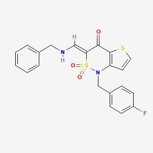 (Z)-3-((benzylamino)methylene)-1-(4-fluorobenzyl)-1H-thieno[3,2-c][1,2]thiazin-4(3H)-one 2,2-dioxide