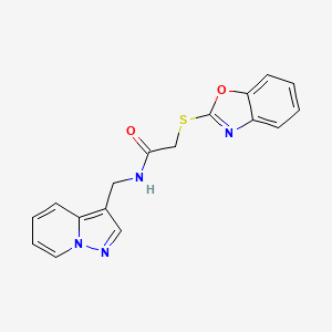 2-(benzo[d]oxazol-2-ylthio)-N-(pyrazolo[1,5-a]pyridin-3-ylmethyl)acetamide