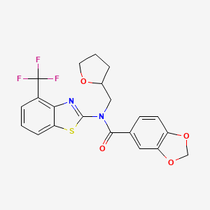 N-((tetrahydrofuran-2-yl)methyl)-N-(4-(trifluoromethyl)benzo[d]thiazol-2-yl)benzo[d][1,3]dioxole-5-carboxamide