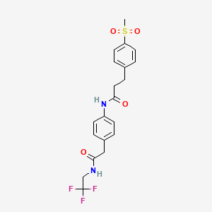 3-(4-(methylsulfonyl)phenyl)-N-(4-(2-oxo-2-((2,2,2-trifluoroethyl)amino)ethyl)phenyl)propanamide