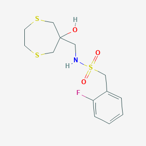 1-(2-Fluorophenyl)-N-[(6-hydroxy-1,4-dithiepan-6-yl)methyl]methanesulfonamide