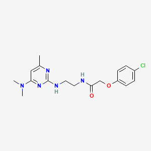 2-(4-chlorophenoxy)-N-(2-((4-(dimethylamino)-6-methylpyrimidin-2-yl)amino)ethyl)acetamide