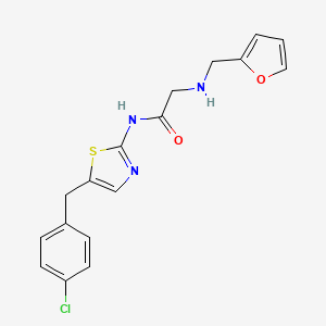 molecular formula C17H16ClN3O2S B2464730 N-(5-(4-chlorobenzyl)thiazol-2-yl)-2-((furan-2-ylmethyl)amino)acetamide CAS No. 854004-20-9