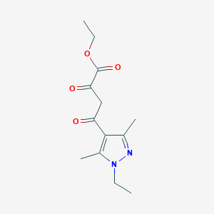 molecular formula C13H18N2O4 B2464734 ethyl 4-(1-ethyl-3,5-dimethyl-1H-pyrazol-4-yl)-2,4-dioxobutanoate CAS No. 956935-27-6