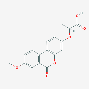 molecular formula C17H14O6 B2464775 2-[(8-methoxy-6-oxo-6H-benzo[c]chromen-3-yl)oxy]propanoic acid CAS No. 384362-80-5