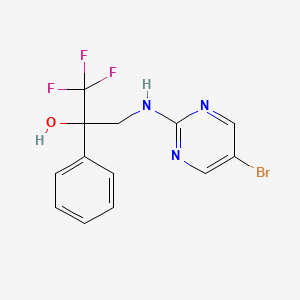 3-[(5-Bromopyrimidin-2-yl)amino]-1,1,1-trifluoro-2-phenylpropan-2-ol