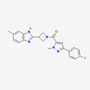 (3-(4-fluorophenyl)-1-methyl-1H-pyrazol-5-yl)(3-(5-methyl-1H-benzo[d]imidazol-2-yl)azetidin-1-yl)methanone