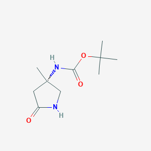 molecular formula C10H18N2O3 B2464781 tert-butyl N-[(3S)-3-methyl-5-oxopyrrolidin-3-yl]carbamate CAS No. 1505517-12-3