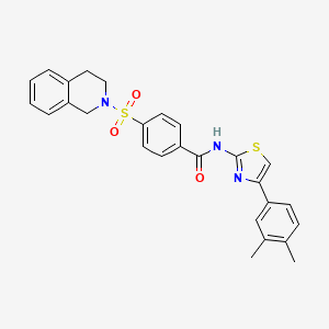 4-((3,4-dihydroisoquinolin-2(1H)-yl)sulfonyl)-N-(4-(3,4-dimethylphenyl)thiazol-2-yl)benzamide