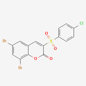6,8-dibromo-3-[(4-chlorophenyl)sulfonyl]-2H-chromen-2-one