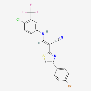 (E)-2-(4-(4-bromophenyl)thiazol-2-yl)-3-((4-chloro-3-(trifluoromethyl)phenyl)amino)acrylonitrile