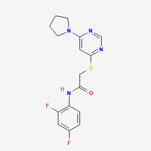 molecular formula C16H16F2N4OS B2464823 N-(2,4-difluorophenyl)-2-((6-(pyrrolidin-1-yl)pyrimidin-4-yl)thio)acetamide CAS No. 1171761-07-1