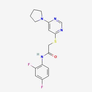 N-(2,4-difluorophenyl)-2-((6-(pyrrolidin-1-yl)pyrimidin-4-yl)thio)acetamide