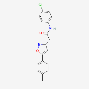 molecular formula C18H15ClN2O2 B2464837 N-(4-chlorophenyl)-2-[5-(4-methylphenyl)-1,2-oxazol-3-yl]acetamide CAS No. 953153-59-8