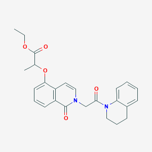 molecular formula C25H26N2O5 B2464947 ethyl 2-({1-oxo-2-[2-oxo-2-(1,2,3,4-tetrahydroquinolin-1-yl)ethyl]-1,2-dihydroisoquinolin-5-yl}oxy)propanoate CAS No. 868224-32-2