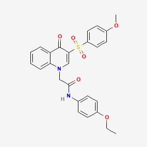 molecular formula C26H24N2O6S B2465017 N-(4-ethoxyphenyl)-2-[3-(4-methoxybenzenesulfonyl)-4-oxo-1,4-dihydroquinolin-1-yl]acetamide CAS No. 866813-66-3