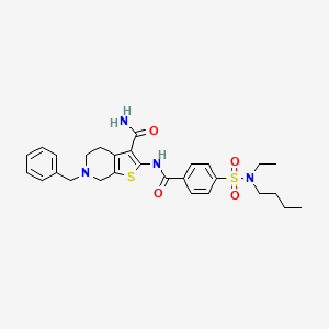 B2465022 6-benzyl-2-(4-(N-butyl-N-ethylsulfamoyl)benzamido)-4,5,6,7-tetrahydrothieno[2,3-c]pyridine-3-carboxamide CAS No. 681184-31-6