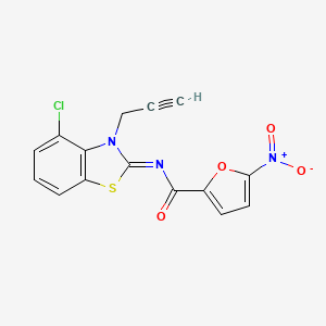 molecular formula C15H8ClN3O4S B2465055 N-[(2Z)-4-chloro-3-(prop-2-yn-1-yl)-2,3-dihydro-1,3-benzothiazol-2-ylidene]-5-nitrofuran-2-carboxamide CAS No. 868377-80-4