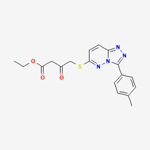 molecular formula C18H18N4O3S B2465056 ethyl 4-{[3-(4-methylphenyl)-[1,2,4]triazolo[4,3-b]pyridazin-6-yl]sulfanyl}-3-oxobutanoate CAS No. 852376-09-1