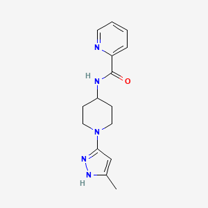 molecular formula C15H19N5O B2465067 N-[1-(5-methyl-1H-pyrazol-3-yl)piperidin-4-yl]pyridine-2-carboxamide CAS No. 2034204-28-7