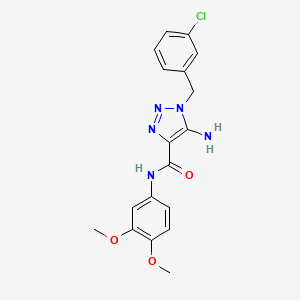 molecular formula C18H18ClN5O3 B2465083 5-amino-1-(3-chlorobenzyl)-N-(3,4-dimethoxyphenyl)-1H-1,2,3-triazole-4-carboxamide CAS No. 899973-60-5