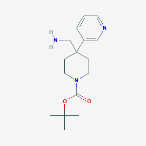 molecular formula C16H25N3O2 B2465085 tert-Butyl 4-(aminomethyl)-4-(pyridin-3-yl)piperidine-1-carboxylate CAS No. 1071485-65-8