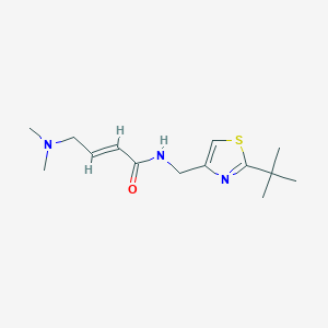 molecular formula C14H23N3OS B2465105 (E)-N-[(2-Tert-butyl-1,3-thiazol-4-yl)methyl]-4-(dimethylamino)but-2-enamide CAS No. 2411325-99-8