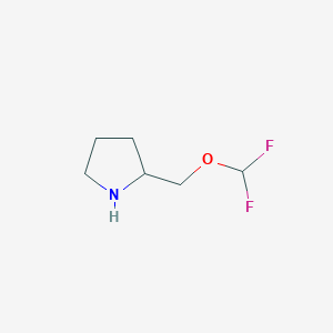 molecular formula C6H11F2NO B2465112 2-[(difluoromethoxy)methyl]pyrrolidine CAS No. 1595898-31-9
