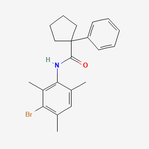 molecular formula C21H24BrNO B2465116 N-(3-Bromo-2,4,6-trimethylphenyl)(phenylcyclopentyl)formamide CAS No. 1023526-82-0