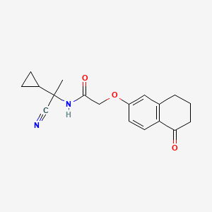 molecular formula C18H20N2O3 B2465138 N-(1-cyano-1-cyclopropylethyl)-2-[(5-oxo-5,6,7,8-tetrahydronaphthalen-2-yl)oxy]acetamide CAS No. 1252526-62-7