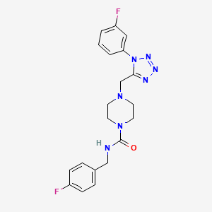 molecular formula C20H21F2N7O B2465172 N-(4-fluorobenzyl)-4-((1-(3-fluorophenyl)-1H-tetrazol-5-yl)methyl)piperazine-1-carboxamide CAS No. 1021217-76-4