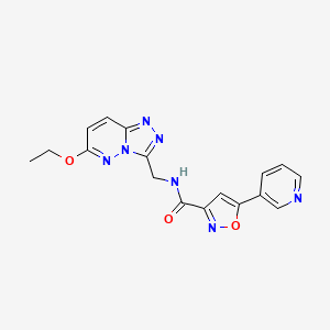 molecular formula C17H15N7O3 B2465192 N-((6-ethoxy-[1,2,4]triazolo[4,3-b]pyridazin-3-yl)methyl)-5-(pyridin-3-yl)isoxazole-3-carboxamide CAS No. 2034372-89-7