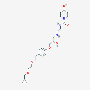 N-[2-[[3-[4-[2-[2-(cyclopropylmethoxy)ethoxy]ethyl]phenoxy]-2-hydroxypropyl]amino]ethyl]-4-hydroxypiperidine-1-carboxamide