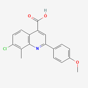 molecular formula C18H14ClNO3 B2465238 7-Chloro-2-(4-methoxyphenyl)-8-methylquinoline-4-carboxylic acid CAS No. 862663-07-8