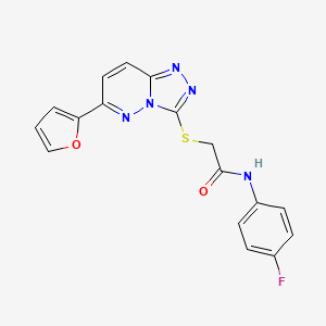 molecular formula C17H12FN5O2S B2465243 N-(4-fluorophenyl)-2-{[6-(furan-2-yl)-[1,2,4]triazolo[4,3-b]pyridazin-3-yl]sulfanyl}acetamide CAS No. 894067-19-7