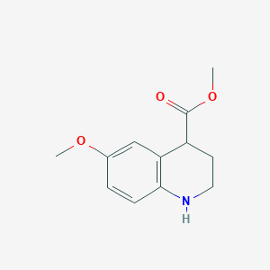 molecular formula C12H15NO3 B2465271 Methyl 6-methoxy-1,2,3,4-tetrahydroquinoline-4-carboxylate CAS No. 1539857-92-5