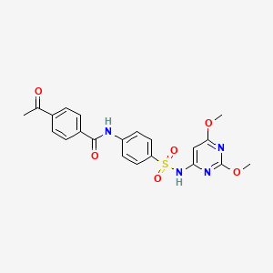 molecular formula C21H20N4O6S B2465280 4-ACETYL-N-{4-[(2,6-DIMETHOXYPYRIMIDIN-4-YL)SULFAMOYL]PHENYL}BENZAMIDE CAS No. 683783-92-8