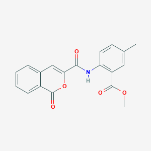 molecular formula C19H15NO5 B2465285 methyl 5-methyl-2-(1-oxo-1H-isochromene-3-amido)benzoate CAS No. 890646-64-7