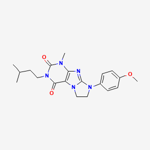 molecular formula C20H25N5O3 B2465302 8-(4-methoxyphenyl)-1-methyl-3-(3-methylbutyl)-1H,2H,3H,4H,6H,7H,8H-imidazo[1,2-g]purine-2,4-dione CAS No. 896597-13-0