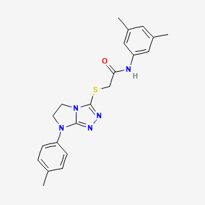 molecular formula C21H23N5OS B2465315 N-(3,5-dimethylphenyl)-2-{[7-(4-methylphenyl)-5H,6H,7H-imidazo[2,1-c][1,2,4]triazol-3-yl]sulfanyl}acetamide CAS No. 921859-17-8