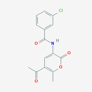 molecular formula C15H12ClNO4 B2465317 N-(5-acetyl-6-methyl-2-oxo-2H-pyran-3-yl)-3-chlorobenzenecarboxamide CAS No. 339009-27-7