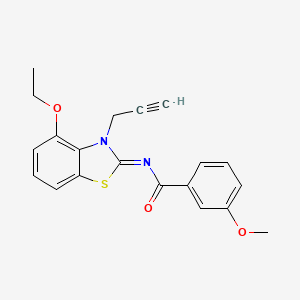 molecular formula C20H18N2O3S B2465318 N-[(2Z)-4-ethoxy-3-(prop-2-yn-1-yl)-2,3-dihydro-1,3-benzothiazol-2-ylidene]-3-methoxybenzamide CAS No. 868377-05-3